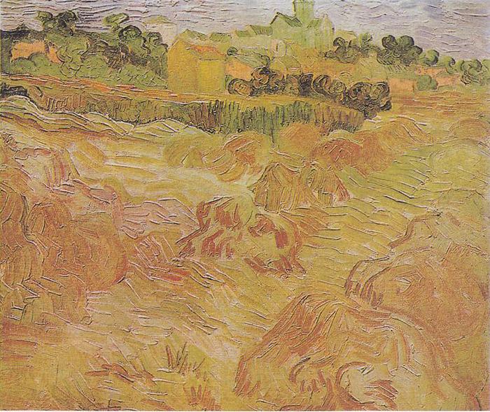 Vincent Van Gogh Wheat fields with View of Auvers Spain oil painting art